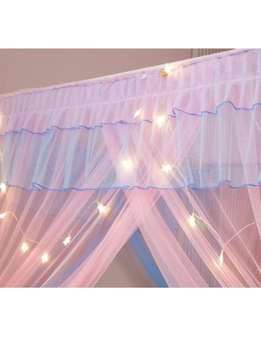 Dosel de Cama Individual Mengersi Arcoíris con Luces