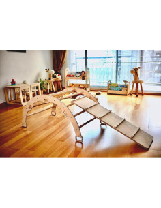 Arco de Madera KIDODIDO con Rampa para Niños Pequeños 2