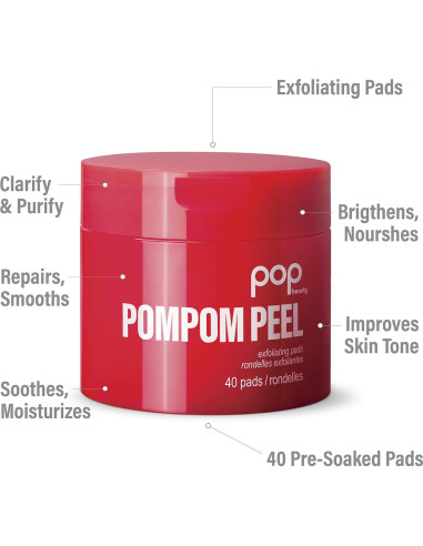 Almohadillas Exfoliantes POP Beauty POMPOM PEEL - 40 Unidades