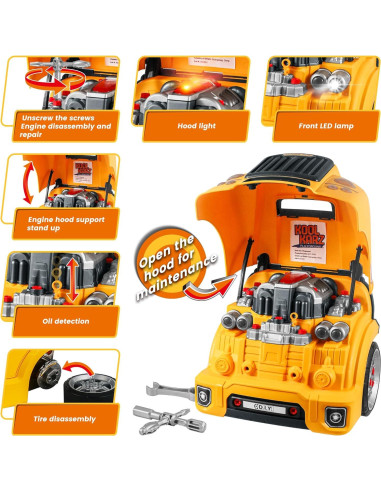 Set de Juguete Mecánico Kool Karz Motor Autobús 59 Piezas