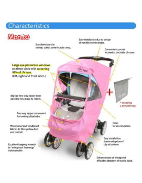 Cubierta para Carrito Manito Elegance Plus Negra Impermeable Cubierta para Carrito Manito Elegance Plus Negra Impermeable