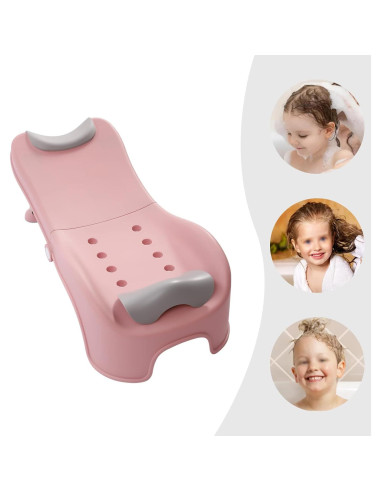 Silla de Champú Ajustable para Niños Rosa - 0 a 5 Años