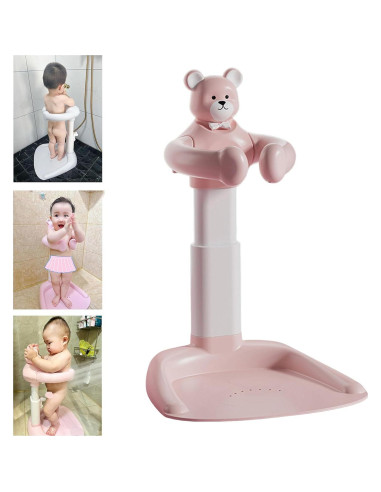 Soporte para Ducha de Bebé Ajustable Rosa - Seguridad Antideslizante