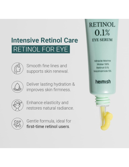 Suero para Ojos HEIMISH con Retinol 0.1% y Ácido Hialurónico 30ml Suero para Ojos HEIMISH con Retinol 0.1% y Ácido Hialurónico 30ml
