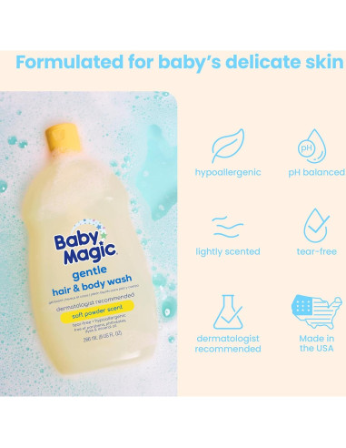 Jabón Suave Baby Magic 266 ml - Sin Lagrimas, Caléndula y Coco