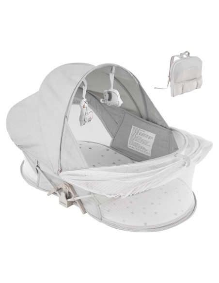 Cuna portátil Myfunbaby para bebés con mosquitero y toldo Cuna portátil Myfunbaby para bebés con mosquitero y toldo