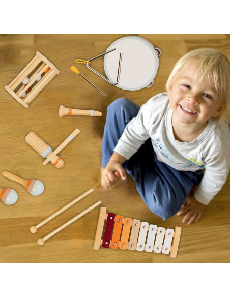 Set de 7 Instrumentos Musicales Montessori JAMANI para Bebés Set de 7 Instrumentos Musicales Montessori JAMANI para Bebés