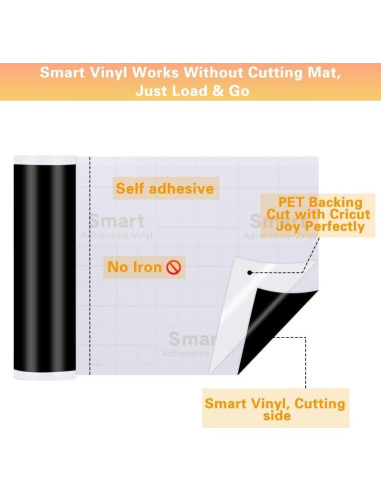 Vinilo Inteligente Permanente YOFONE 24x305 cm para Cricut Joy Xtra