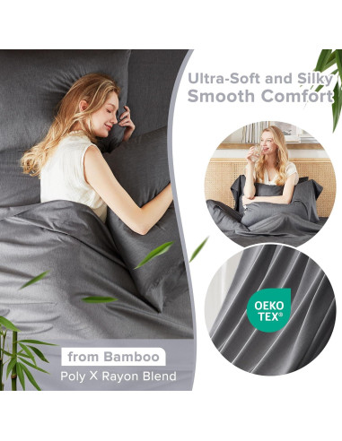 Juego de Sábanas Refrigerantes Comfort Spaces Reina 4 Piezas Gris
