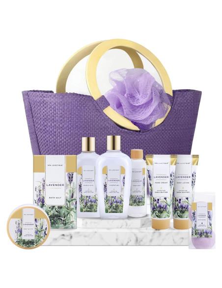Cesta de Regalo Spa Luxetique 10 Pcs Lavanda - Kit Relajante Cesta de Regalo Spa Luxetique 10 Pcs Lavanda - Kit Relajante