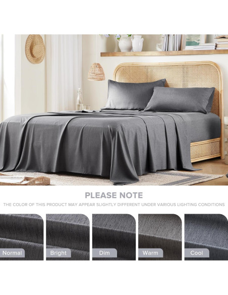 Juego de Sábanas Refrigerantes Comfort Spaces Reina 4 Piezas Gris Juego de Sábanas Refrigerantes Comfort Spaces Reina 4 Piezas Gris