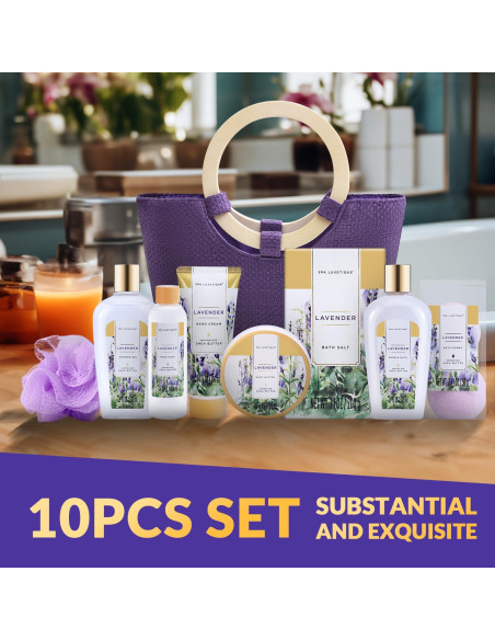 Cesta de Regalo Spa Luxetique 10 Pcs Lavanda - Kit Relajante Cesta de Regalo Spa Luxetique 10 Pcs Lavanda - Kit Relajante