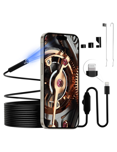 Cámara Borescopio HD Smartklik 5m IP67 con Luz LED Ajustable Cámara Borescopio HD Smartklik 5m IP67 con Luz LED Ajustable