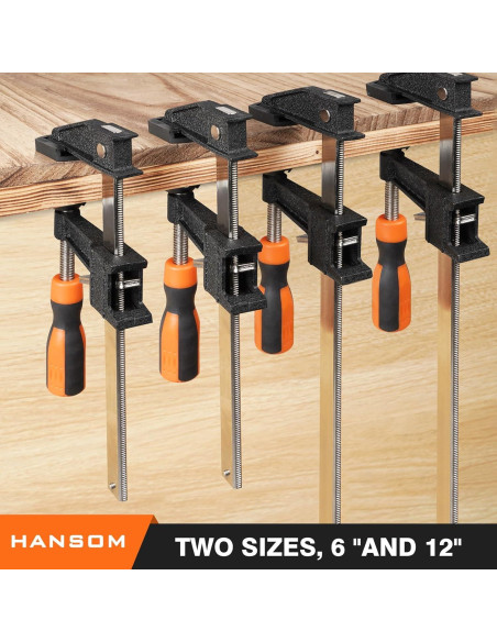 Juego de 6 Abrazaderas de Barra HANSOM 30.48 cm y 15.24 cm Juego de 6 Abrazaderas de Barra HANSOM 30.48 cm y 15.24 cm