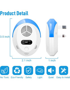 Repelente Ultrasónico de Plagas Bectine 6 Paquetes 102 m 2