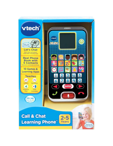 Teléfono de Aprendizaje VTech Call & Chat para Niños, Negro Teléfono de Aprendizaje VTech Call & Chat para Niños, Negro