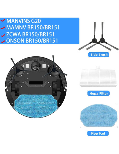 Kit de Accesorios para Aspiradora Robot 2 en 1 ZXHUANGOH