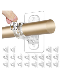 Paquete de 20 Soportes Adhesivos para Varillas de Cortina Antimbee