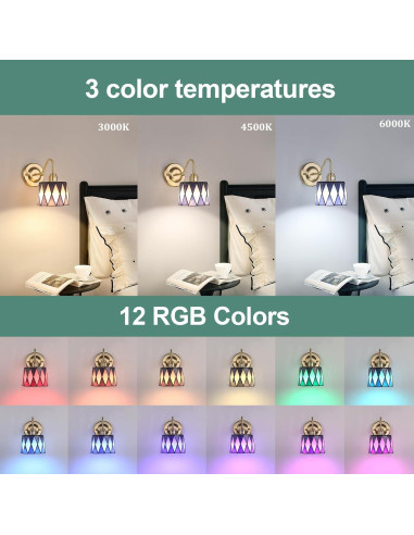 Aplique de Pared Vintage Recargable Feelers 2 Luces 5000mAh RGB