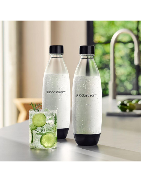 Paquete Doble de Botellas Carbonatadoras SodaStream 1L - Negro Paquete Doble de Botellas Carbonatadoras SodaStream 1L - Negro