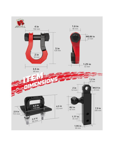 Enganche de Remolque Rotatable AMBULL 2" con Gancho en D