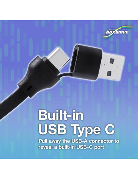 Cable Retráctil BoxWave USB-C y Micro USB 100W para iFLYTEK AINOTE Air 2 Cable Retráctil BoxWave USB-C y Micro USB 100W para iFLYTEK AINOTE Air 2