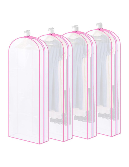 Bolsas de Ropa Transparentes Chunful 4-Pack 60" Rosa Bolsas de Ropa Transparentes Chunful 4-Pack 60" Rosa