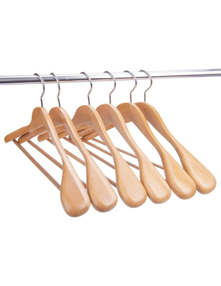 Perchas de abrigo de madera Nature Smile - 6 unidades 40.64 cm Perchas de abrigo de madera Nature Smile - 6 unidades 40.64 cm