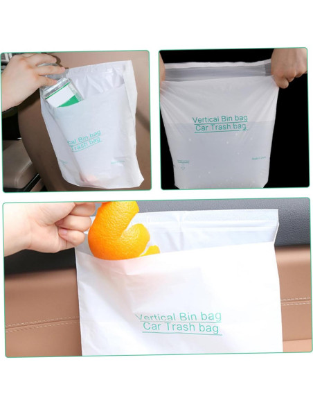 40 Bolsas de Basura Adhesivas Desechables para Auto 1L 40 Bolsas de Basura Adhesivas Desechables para Auto 1L