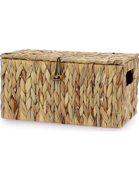 Cesta de Mimbre Hipiwe Mediana con Tapa - Almacenamiento Natural Cesta de Mimbre Hipiwe Mediana con Tapa - Almacenamiento Natural