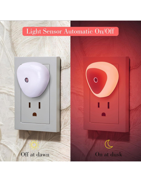 Luz Nocturna LED KINUR 6 Pack Roja con Sensor Automático 0.5W Luz Nocturna LED KINUR 6 Pack Roja con Sensor Automático 0.5W