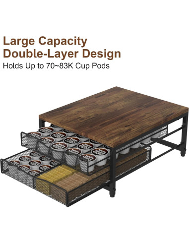 Soporte para cápsulas de café VyGrow con cajón deslizante 36.1x30x17cm