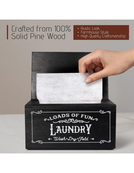 Dispensador de Hojas de Secadora MINCORD de Madera Rústica Dispensador de Hojas de Secadora MINCORD de Madera Rústica