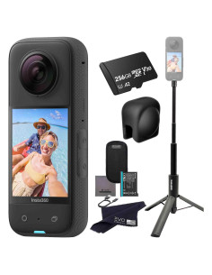 Cámara de Acción 360 Insta360 X3 con Palos de Selfie 256GB