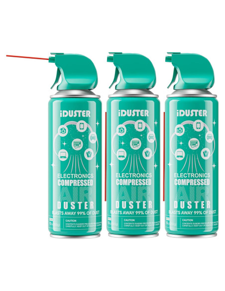 Soplador de Aire Comprimido iDuster 3-Pack 10 oz para Teclados Soplador de Aire Comprimido iDuster 3-Pack 10 oz para Teclados
