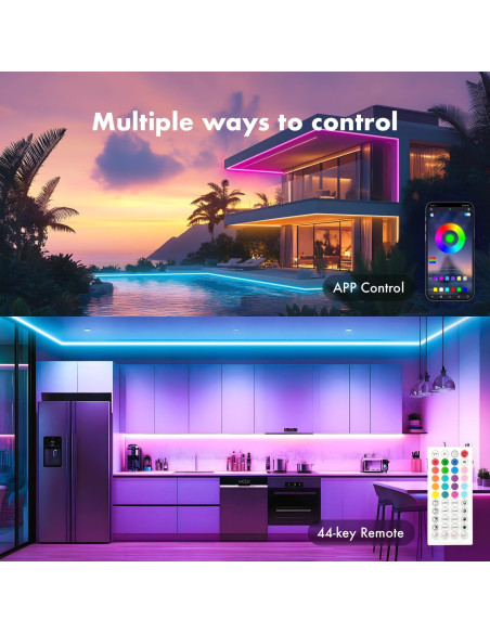 Luces LED de Cuerda Neón JIAMEI 20M RGB Control Remoto Luces LED de Cuerda Neón JIAMEI 20M RGB Control Remoto