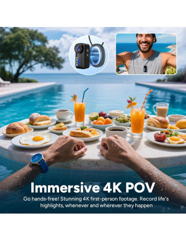 Cámara de Acción SJCAM C110 4K Mini Impermeable Negra