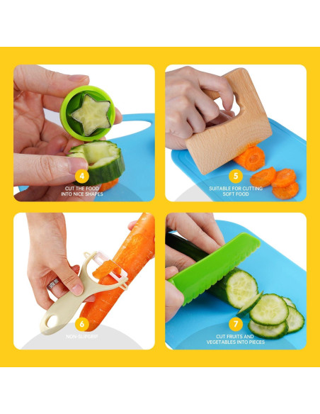 Kit de cuchillos de cocina seguros para niños Liamasum 29 piezas Kit de cuchillos de cocina seguros para niños Liamasum 29 piezas