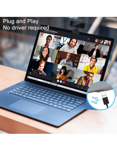 Cámara Web USB 1080P HD SouLu-78-1W con Micrófono y Ángulo Amplio