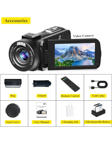 Cámara de Video VETEK A01 1080P 24MP con Visión Nocturna