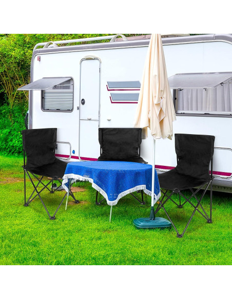 Silla de Camping Plegable Simple Deluxe, Ultraligera Negra Silla de Camping Plegable Simple Deluxe, Ultraligera Negra