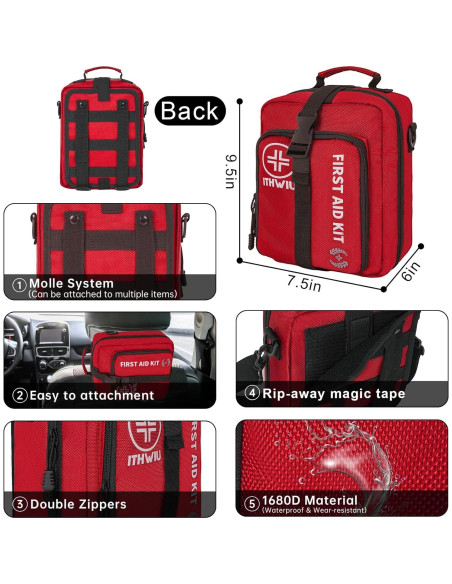 Kit de Primeros Auxilios Grande ITHWIU 400 Piezas Impermeable Kit de Primeros Auxilios Grande ITHWIU 400 Piezas Impermeable