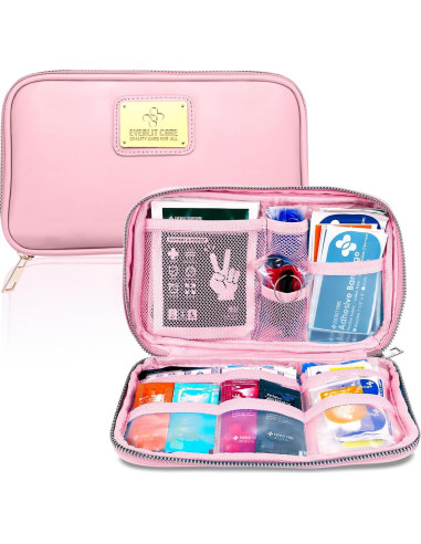 Kit de Primeros Auxilios para Automóvil Everlit Rosa 104 Piezas