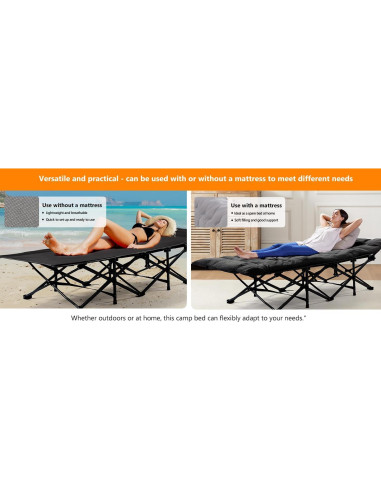 Cama Plegable para Camping VINGLI con Colchón Desmontable 1200D