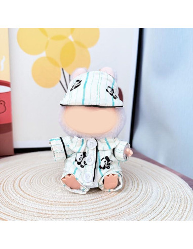 Conjunto de Ropa Miniatura para Muñeca Labubu - Pijama Panda