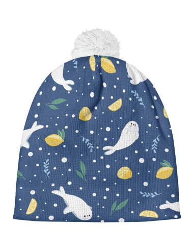 Gorro de invierno para niños con pompón - Unisex - Talla única