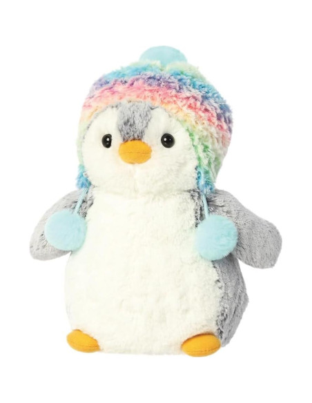 Pompom Pingüino Arcoíris Beanie Aurora 23 cm Juguete Suave Pompom Pingüino Arcoíris Beanie Aurora 23 cm Juguete Suave