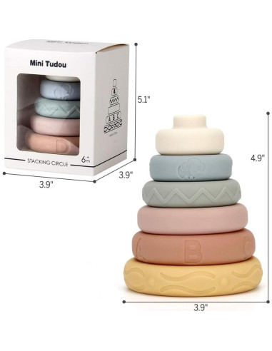 Juguetes Apilables Mini Tudou 6 Piezas para Bebés 6 Meses