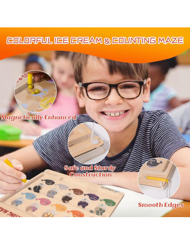Laberinto Magnético de Colores VINJOE - Juguete Educativo 30x30cm