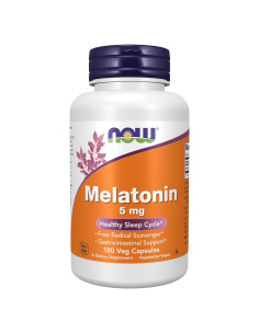 Melatonina 5 mg NOW Foods 180 Cápsulas Suplemento Saludable